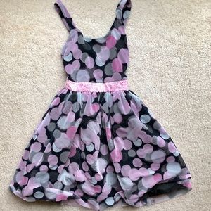 Size 12 Justice dress pink, black and gray